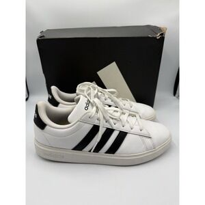 Adidas Leather Sneaker Mens Shoes HWI 28Y001 White Black Stripe Size 9.5